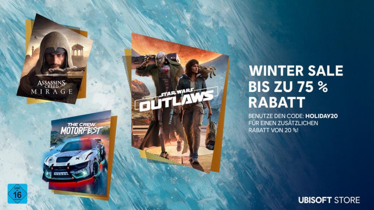  - Winter Sale im Ubisoft Store gestartet - bis zum 2. Januar bis zu 75 % Rabatt sichern